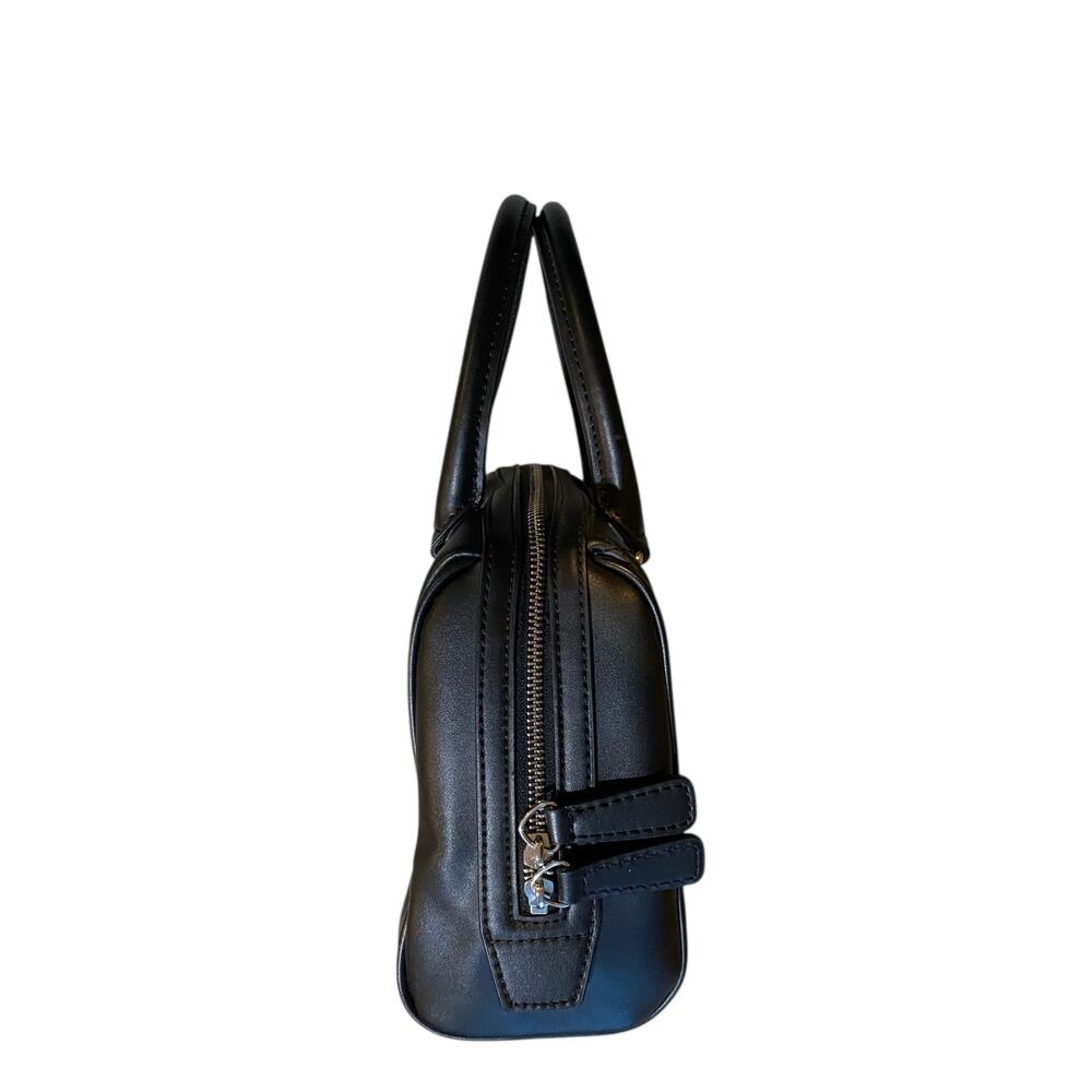 Guess Cessily Quilted Boxed Satchel Handbag Black Vegan Faux Leather Crossbody‎ - Picture 4 of 14